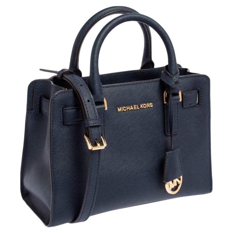 Pre Owned MICHAEL Michael Kors Blue Leather Small Dillon Tote