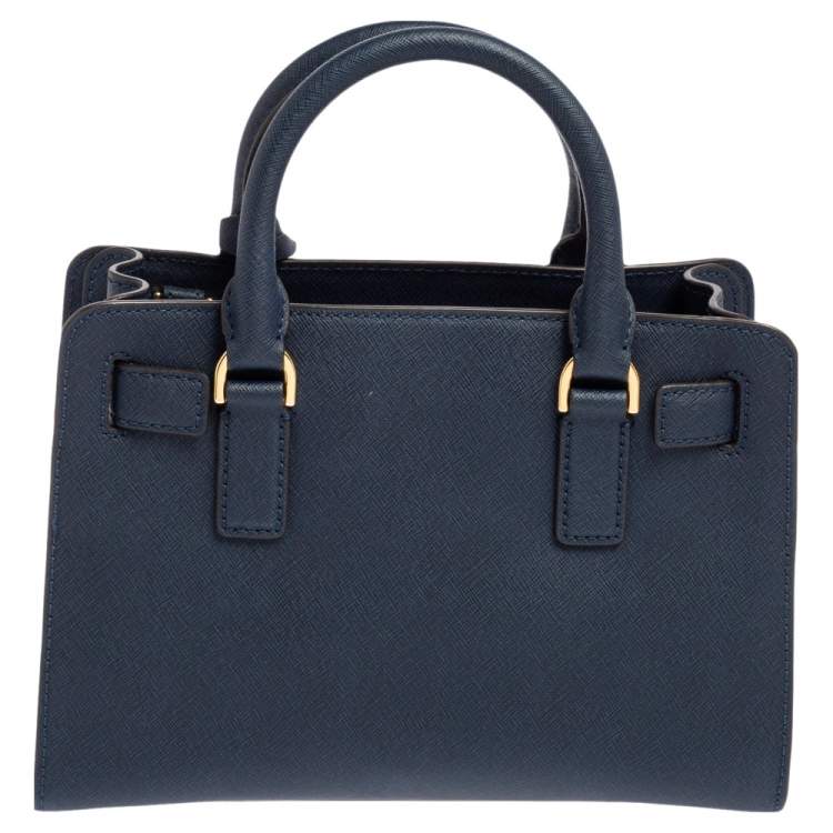 Pre Owned MICHAEL Michael Kors Blue Leather Small Dillon Tote