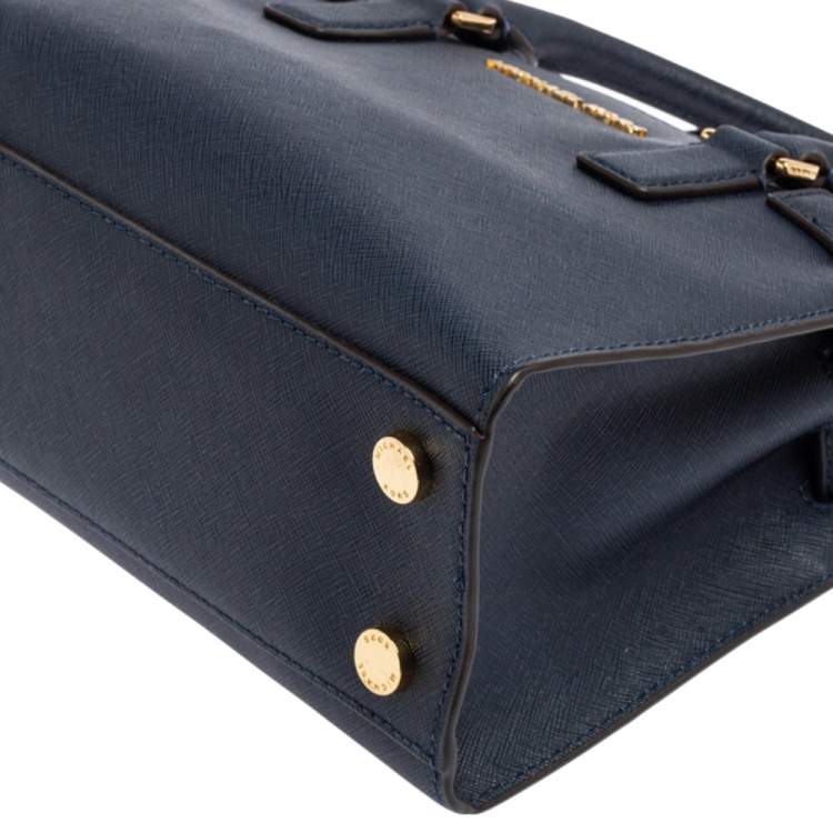 Pre Owned MICHAEL Michael Kors Blue Leather Small Dillon Tote