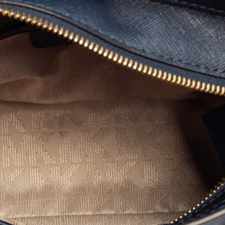 Pre Owned MICHAEL Michael Kors Blue Leather Small Dillon Tote