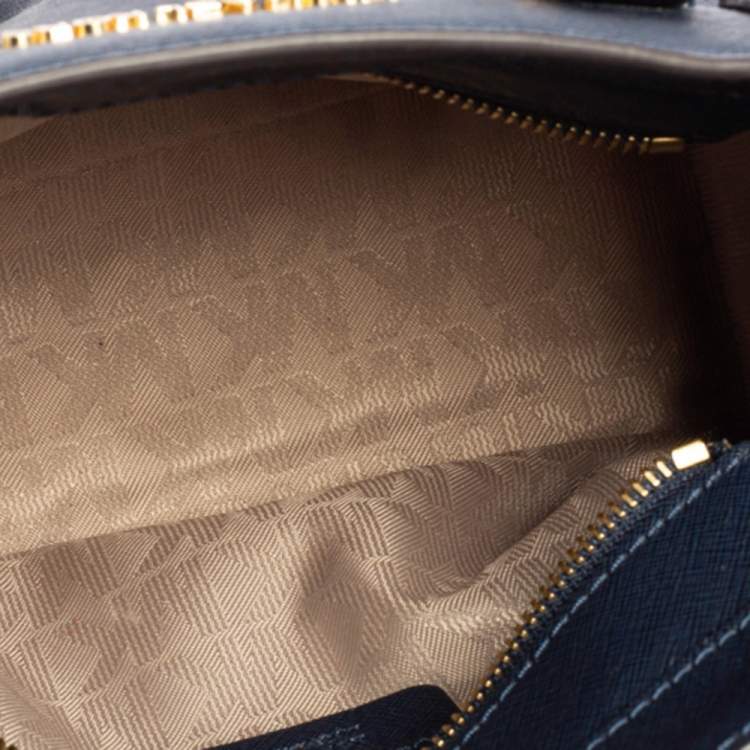Pre Owned MICHAEL Michael Kors Blue Leather Small Dillon Tote