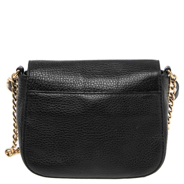 مملوكة مسبقًا Michael Michael Kors Black Leather Fulton Crossbody Bag