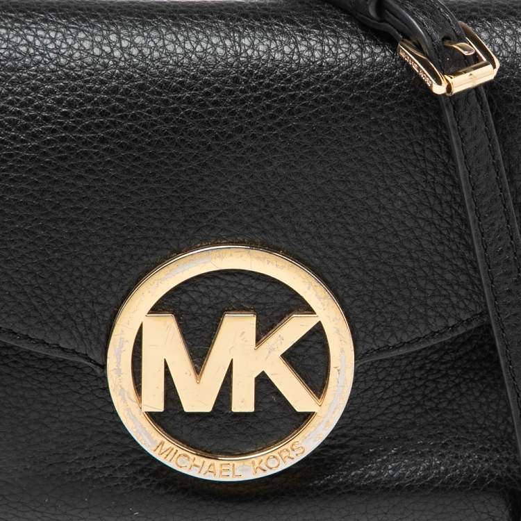 مملوكة مسبقًا Michael Michael Kors Black Leather Fulton Crossbody Bag