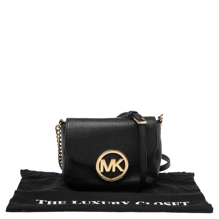 مملوكة مسبقًا Michael Michael Kors Black Leather Fulton Crossbody Bag