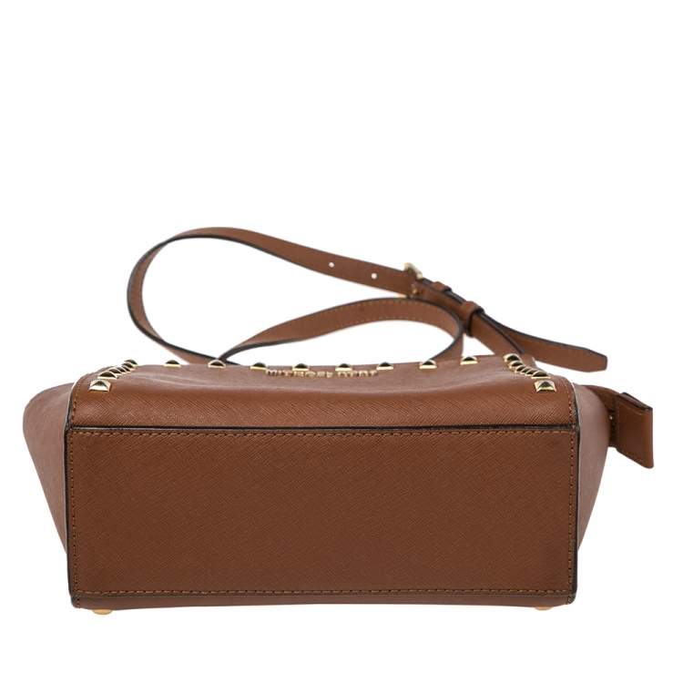 مملوكة مسبقًا MICHAEL Michael Kors Tan Leather Small Selma Crossbody Bag