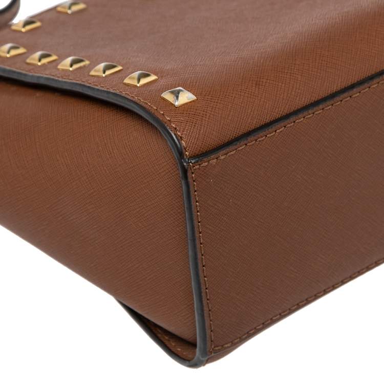 مملوكة مسبقًا MICHAEL Michael Kors Tan Leather Small Selma Crossbody Bag