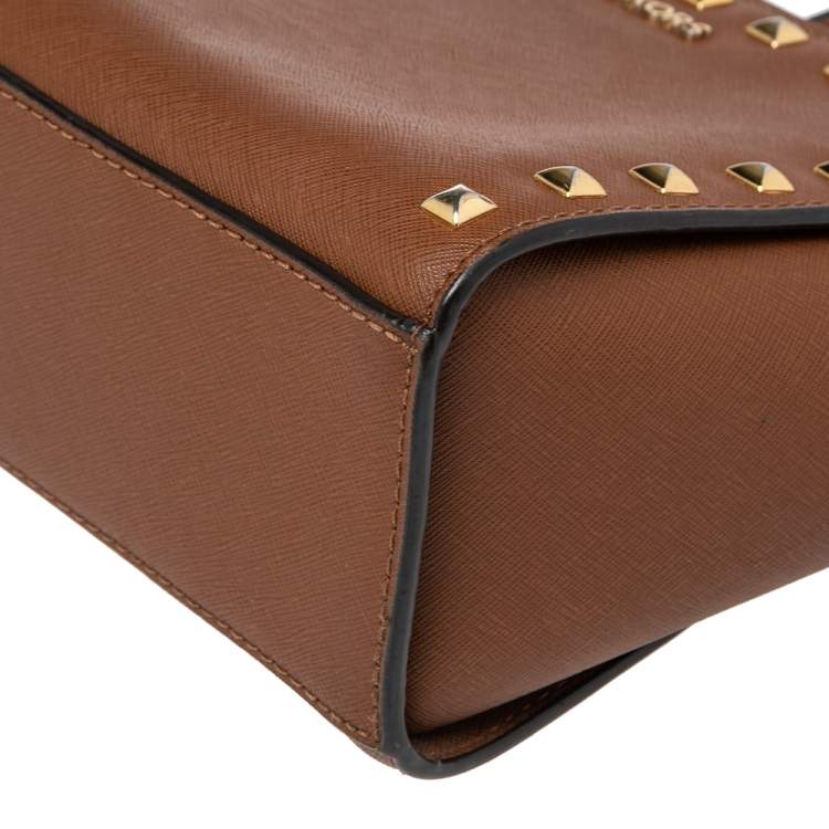 مملوكة مسبقًا MICHAEL Michael Kors Tan Leather Small Selma Crossbody Bag