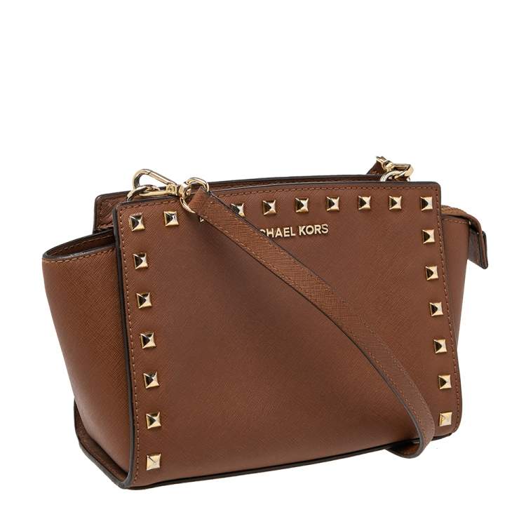 مملوكة مسبقًا MICHAEL Michael Kors Tan Leather Small Selma Crossbody Bag