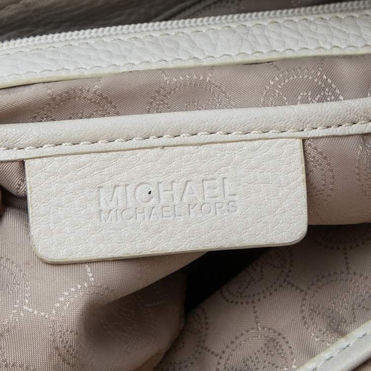 Pre Owned MICHAEL Micheal Kors Cream Leather Jet Set Chain Tote
