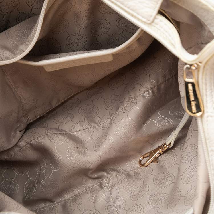 Pre Owned MICHAEL Micheal Kors Cream Leather Jet Set Chain Tote