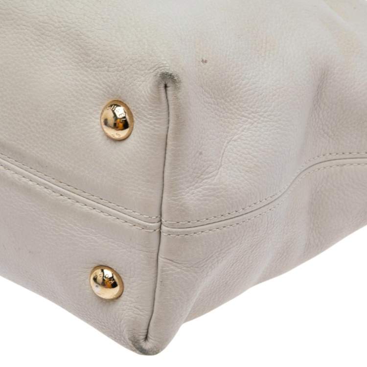 Pre Owned MICHAEL Micheal Kors Cream Leather Jet Set Chain Tote