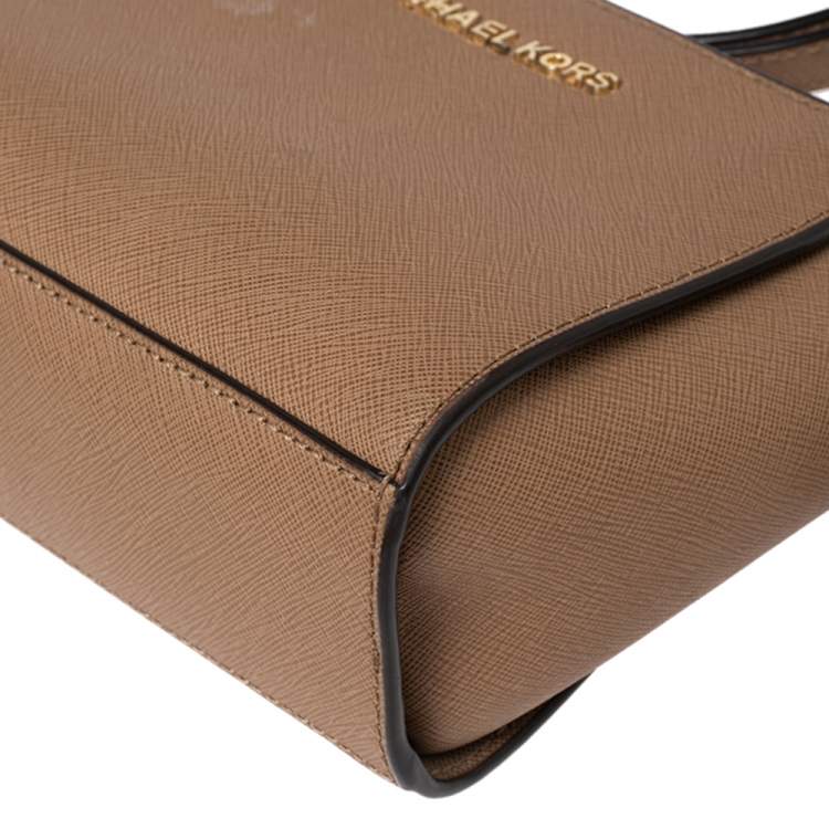 Pre Owned Michael Kors Brown Leather Mini Selma Crossbody Bag