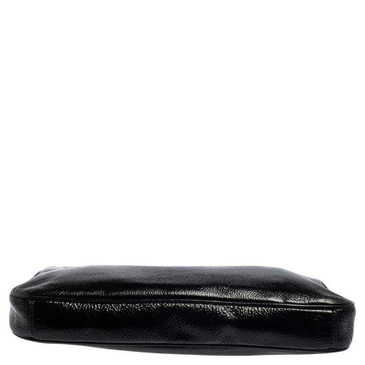 Pre Owned MICHAEL Michael Kors Black Patent Leather Berkley Clutch