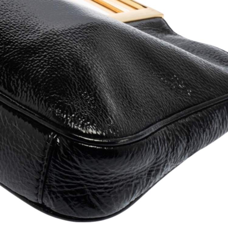 Pre Owned MICHAEL Michael Kors Black Patent Leather Berkley Clutch