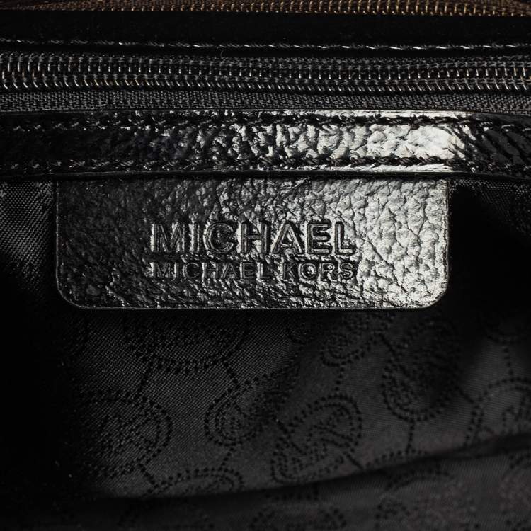 Pre Owned MICHAEL Michael Kors Black Patent Leather Berkley Clutch