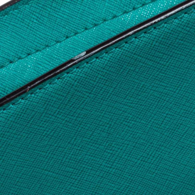 Pre Owned MICHAEL Michael Kors Green Saffiano Leather Small Selma Shoulder Bag