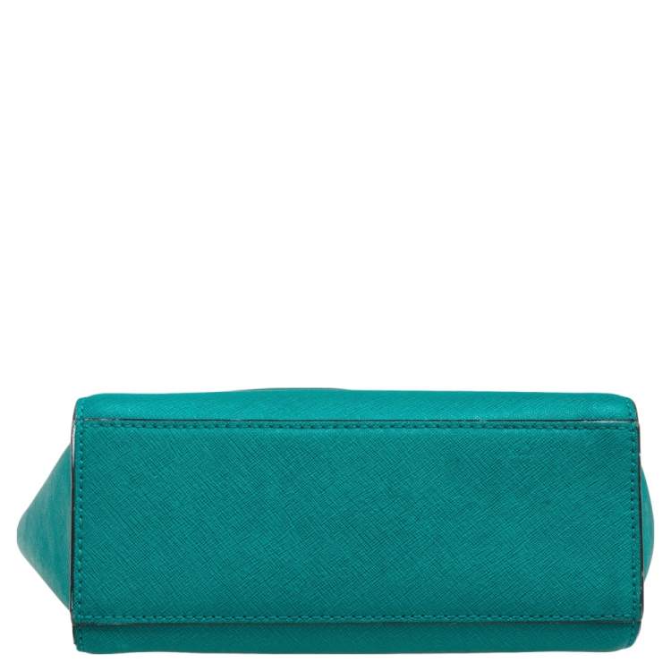 Pre Owned MICHAEL Michael Kors Green Saffiano Leather Small Selma Shoulder Bag