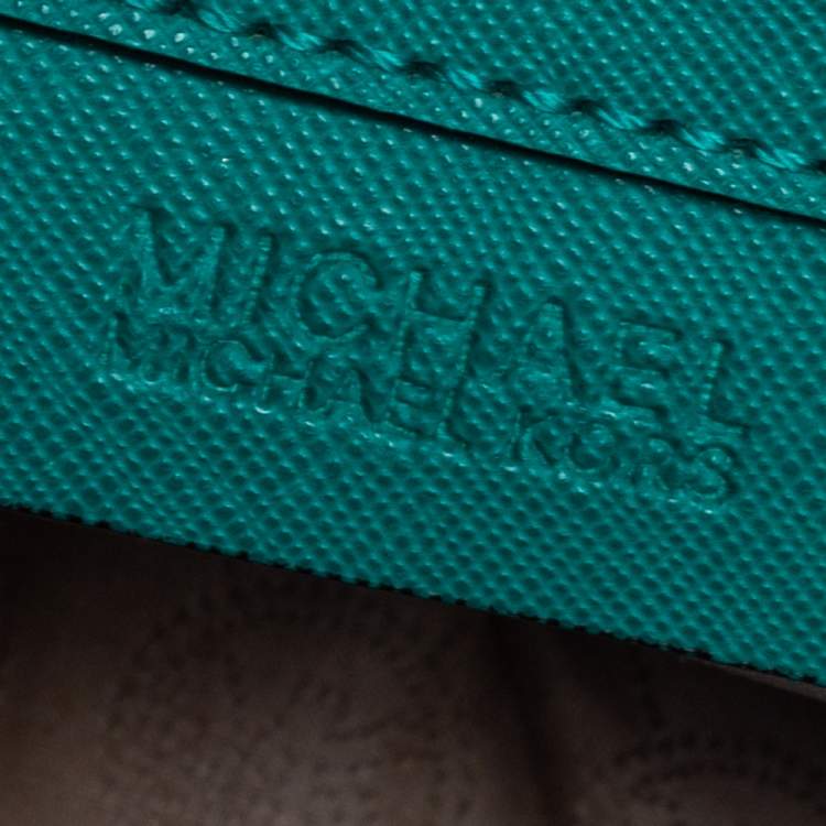 Pre Owned MICHAEL Michael Kors Green Saffiano Leather Small Selma Shoulder Bag