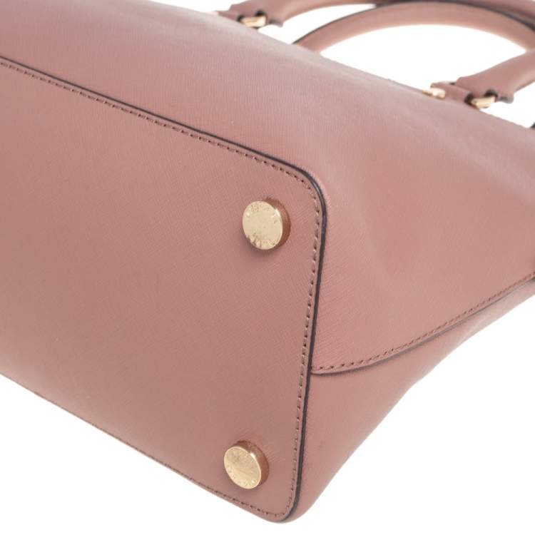 Pre Owned MICHAEL Michael Kors Old Rose Leather Cindy Dome Satchel