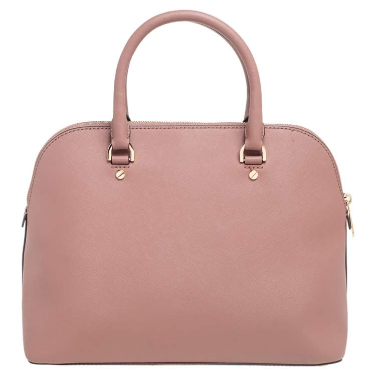 Pre Owned MICHAEL Michael Kors Old Rose Leather Cindy Dome Satchel