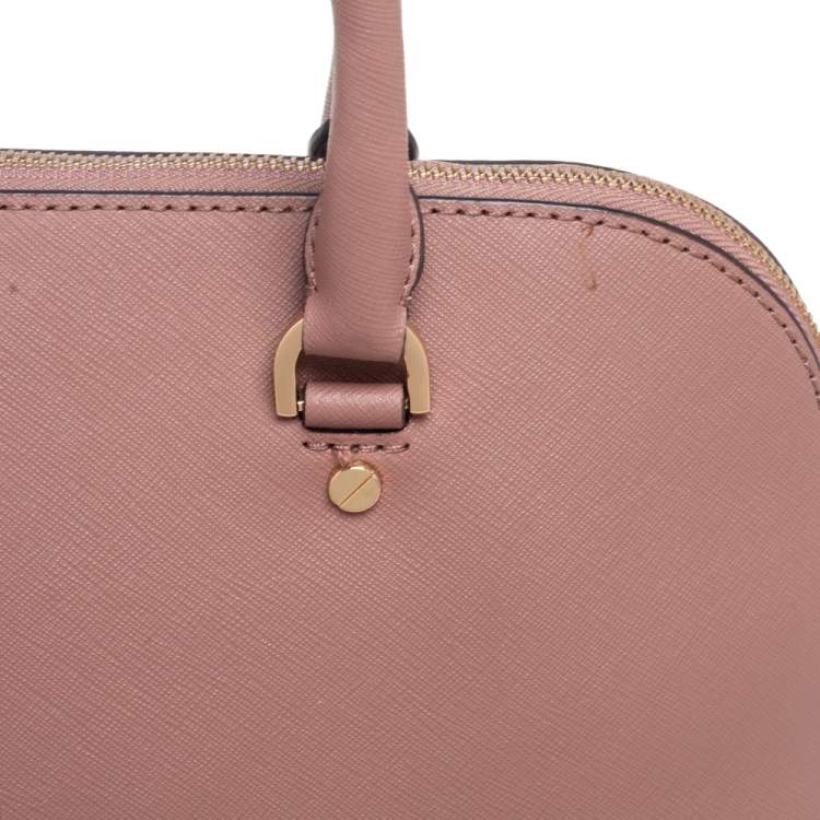 Pre Owned MICHAEL Michael Kors Old Rose Leather Cindy Dome Satchel