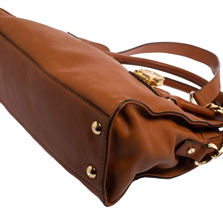 Pre Owned MICHAEL Michael Kors Tan Leather East/West Hamilton Tote