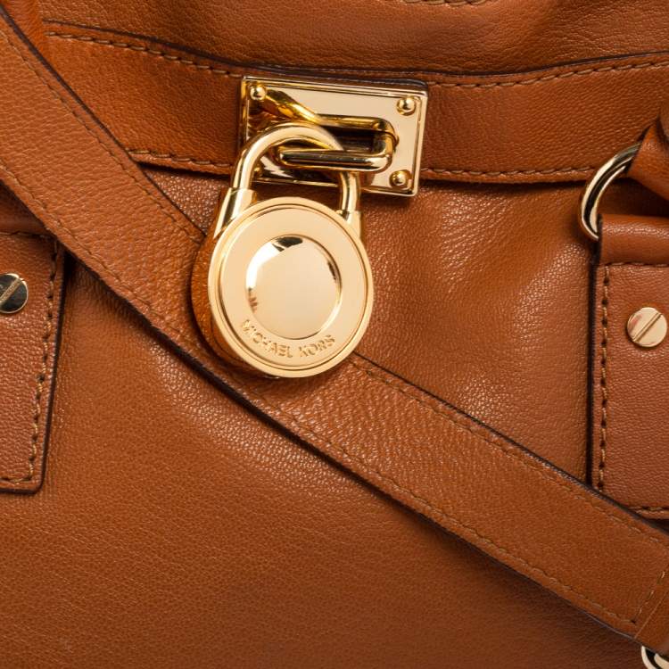Pre Owned MICHAEL Michael Kors Tan Leather East/West Hamilton Tote