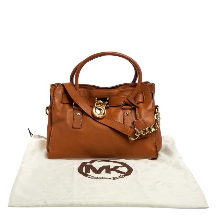 Pre Owned MICHAEL Michael Kors Tan Leather East/West Hamilton Tote