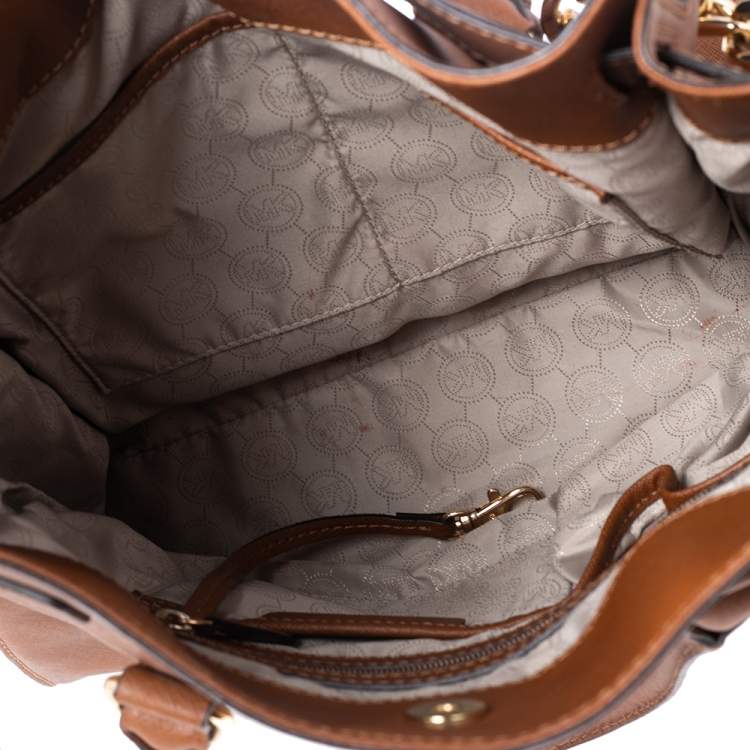 Pre Owned MICHAEL Michael Kors Tan Leather Large Hamilton North South Tote