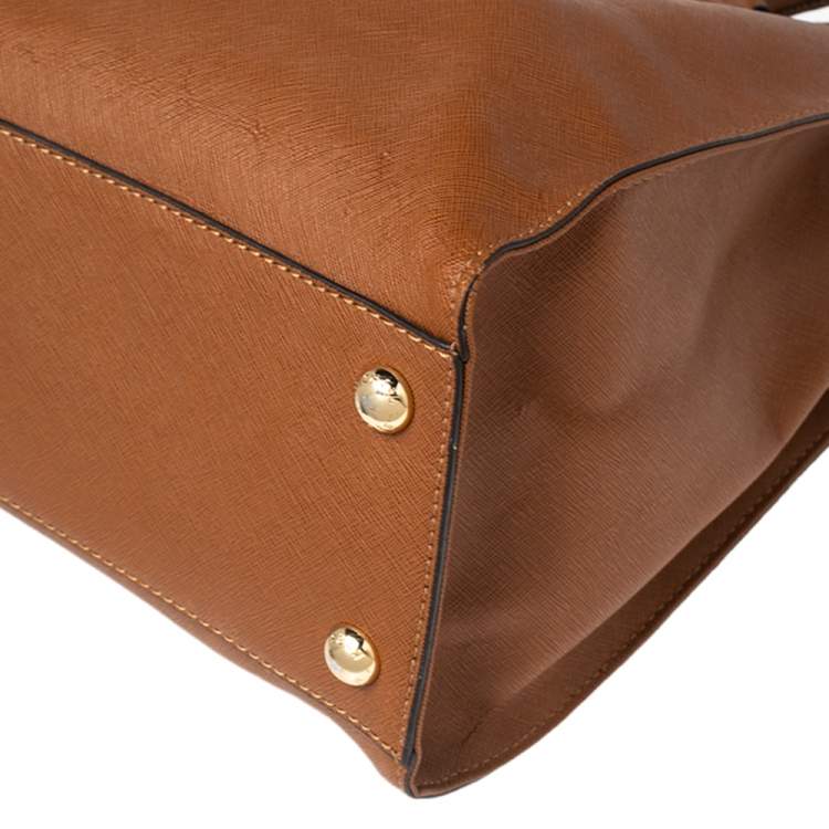 Pre Owned MICHAEL Michael Kors Tan Leather Large Hamilton North South Tote