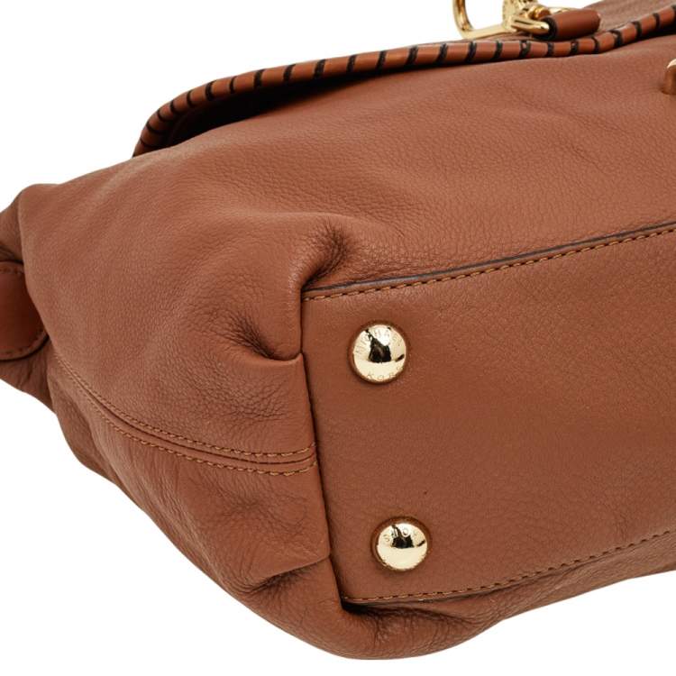 مملوكة مسبقًا MICHAEL Michael Kors Brown Grained Leather Satchel