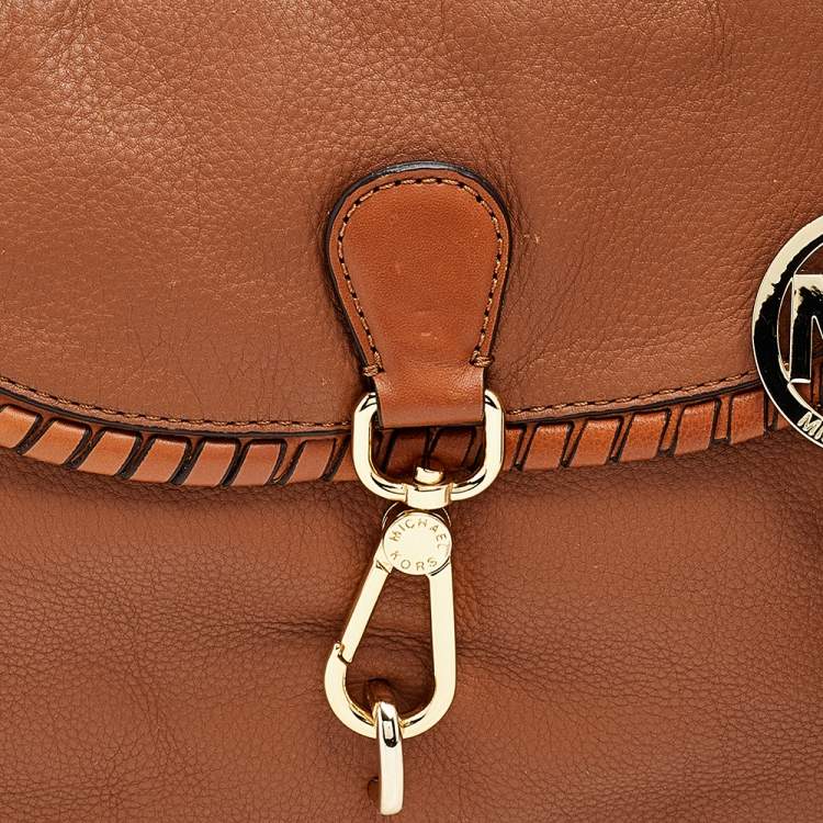 مملوكة مسبقًا MICHAEL Michael Kors Brown Grained Leather Satchel