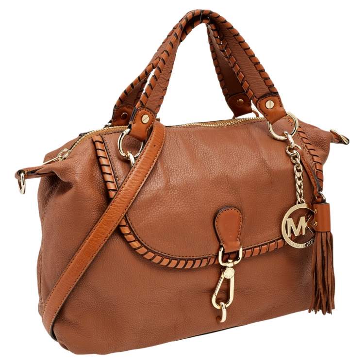 مملوكة مسبقًا MICHAEL Michael Kors Brown Grained Leather Satchel