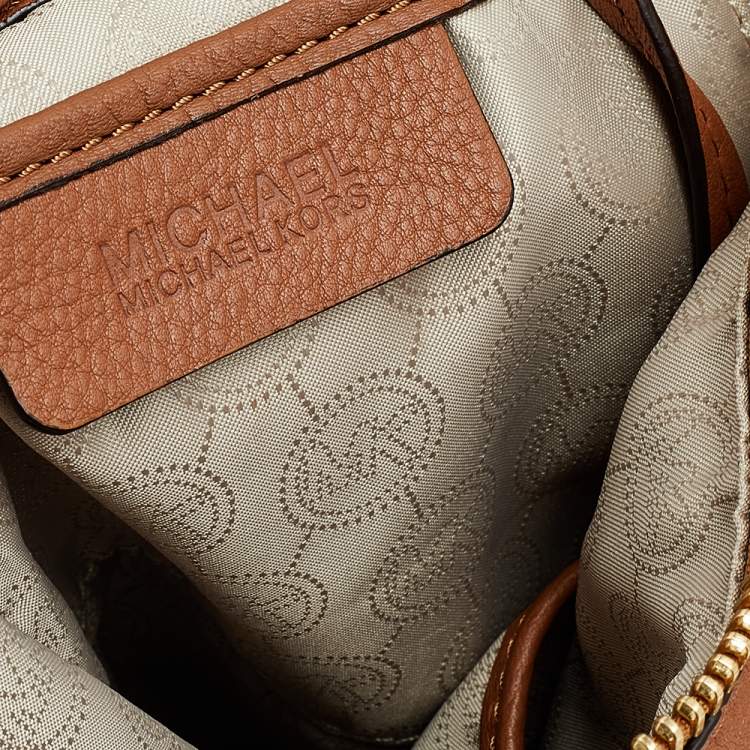مملوكة مسبقًا MICHAEL Michael Kors Brown Grained Leather Satchel