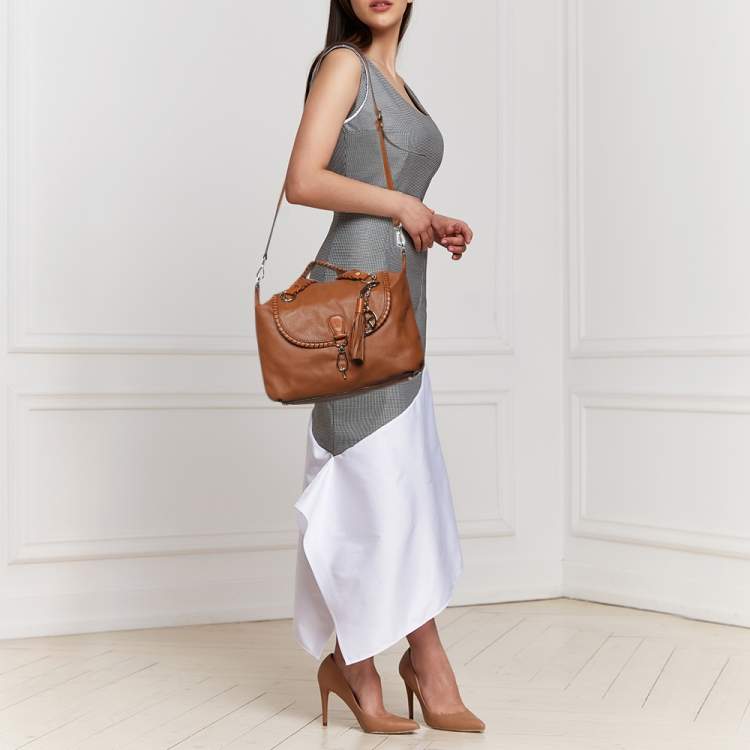 مملوكة مسبقًا MICHAEL Michael Kors Brown Grained Leather Satchel