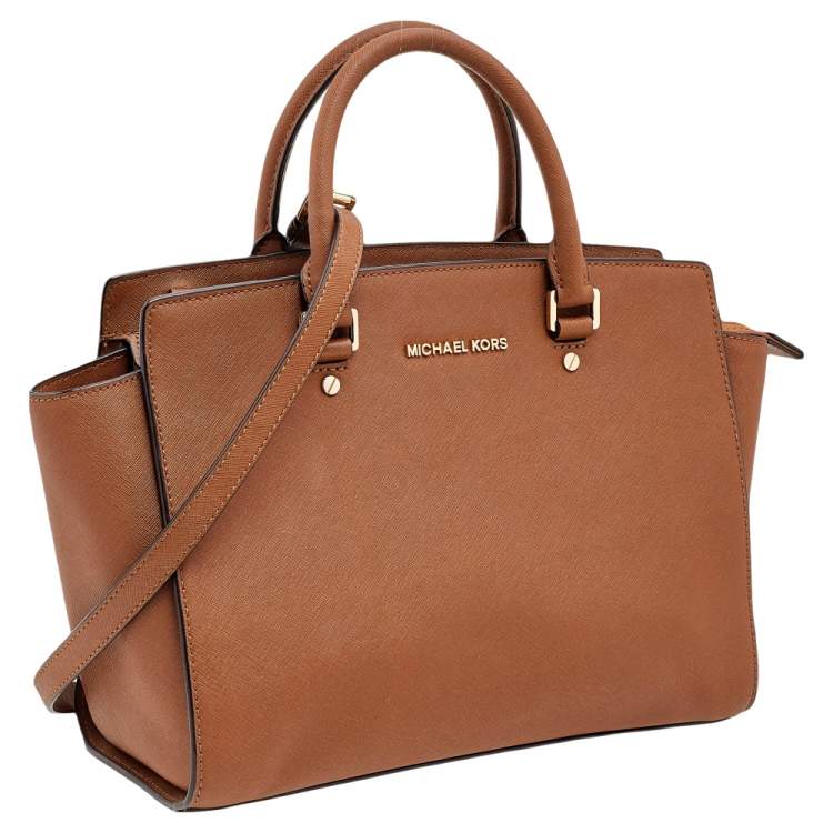 Pre Owned MICHAEL Michael Kors Brown Leather Large Selma Satchel