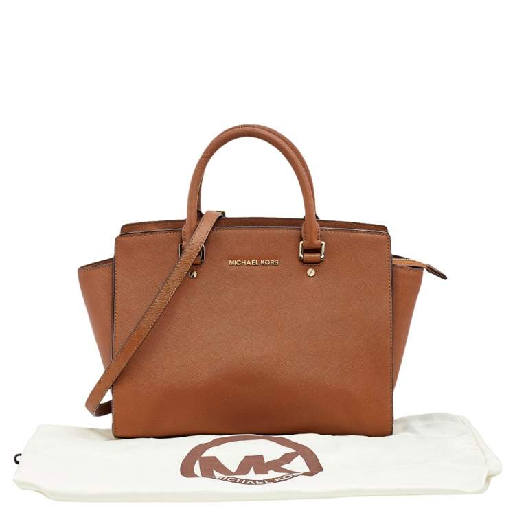 Pre Owned MICHAEL Michael Kors Brown Leather Large Selma Satchel