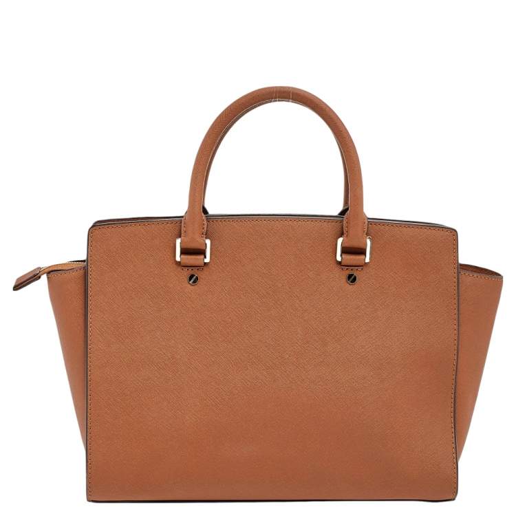 Pre Owned MICHAEL Michael Kors Brown Leather Large Selma Satchel
