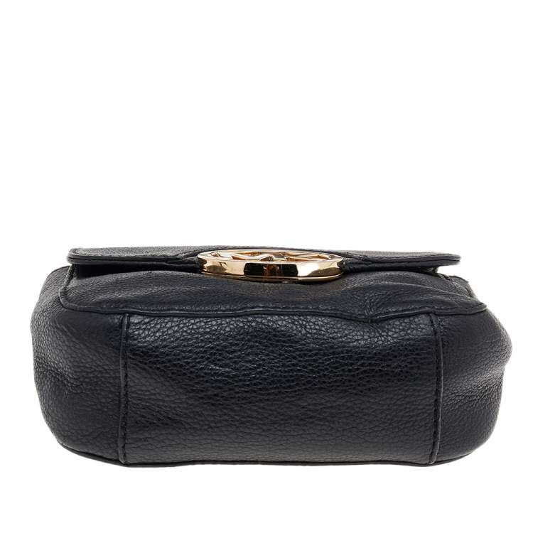 Pre Owned MICHAEL Michael Kors Black Leather Fulton Crossbody Bag