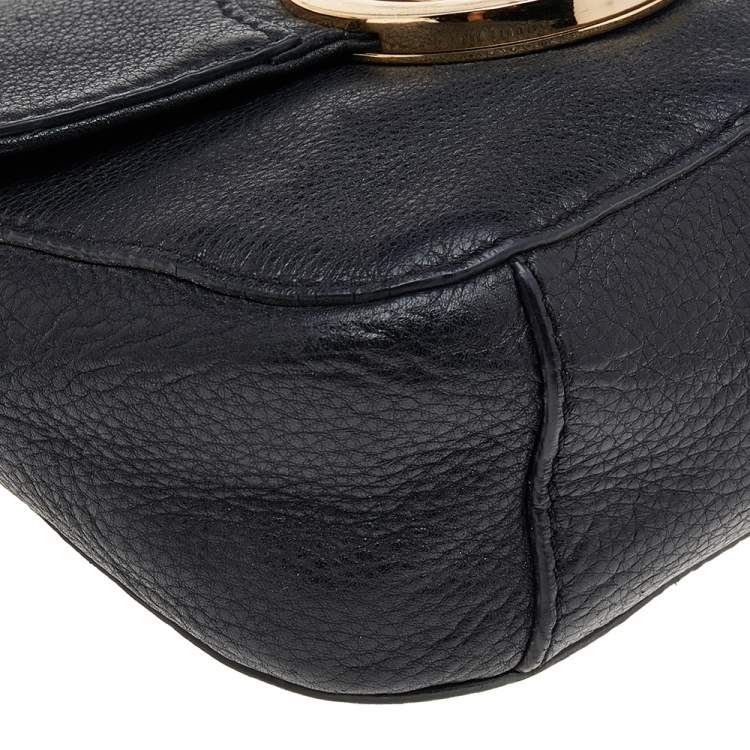 Pre Owned MICHAEL Michael Kors Black Leather Fulton Crossbody Bag