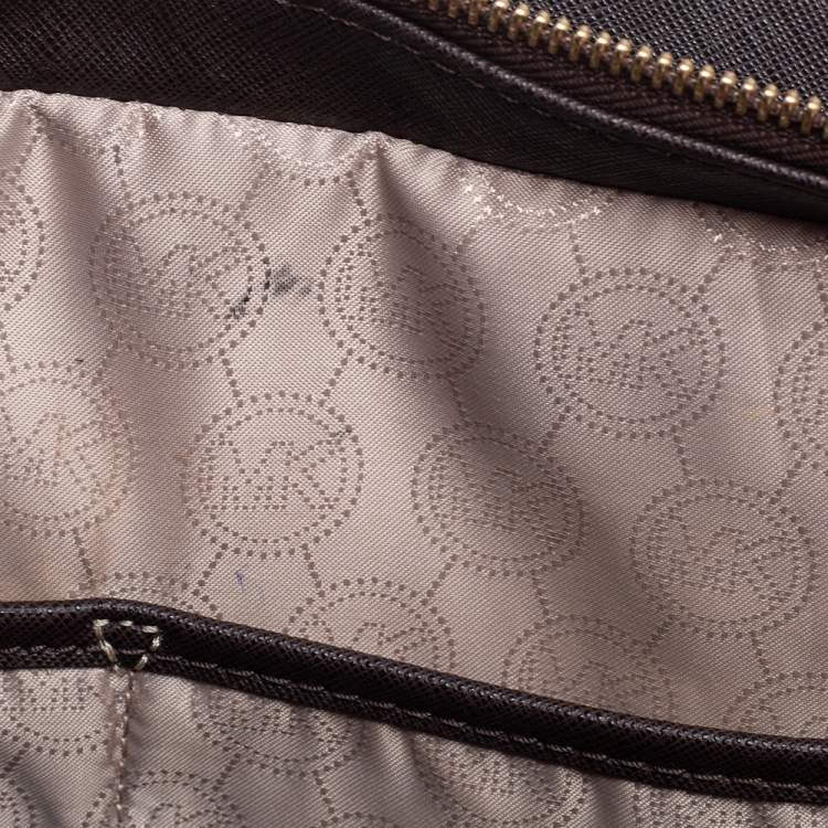 Pre Owned MICHAEL Michael Kors Dark Brown Saffiano Leather Large Selma Tote