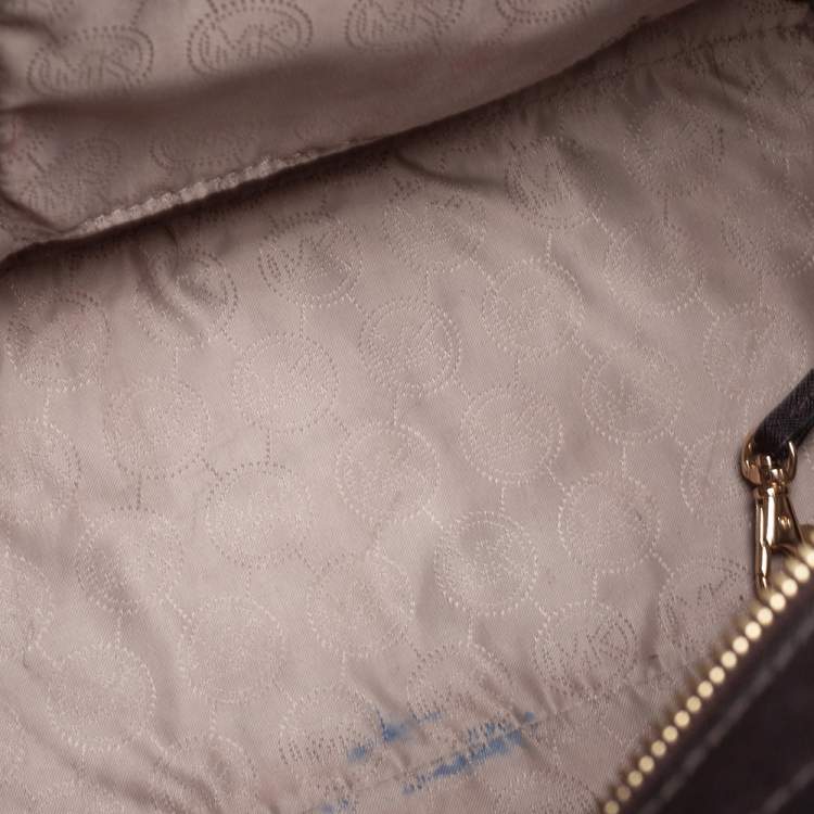 Pre Owned MICHAEL Michael Kors Dark Brown Saffiano Leather Large Selma Tote