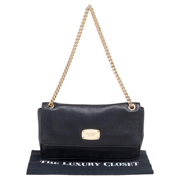 Pre Owned MICHAEL Michael Kors Black Leather Jet Set Chain Shoulder Bag