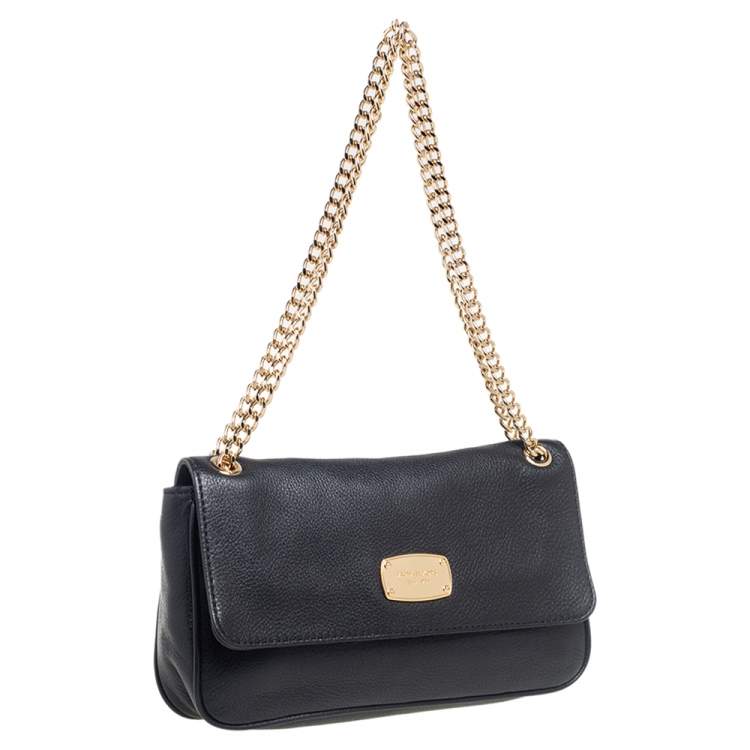 Pre Owned MICHAEL Michael Kors Black Leather Jet Set Chain Shoulder Bag
