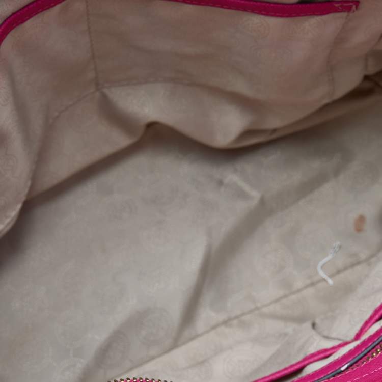 Pre Owned MICHAEL Michael Kors Fuchsia Saffiano Leather Large Selma Tote