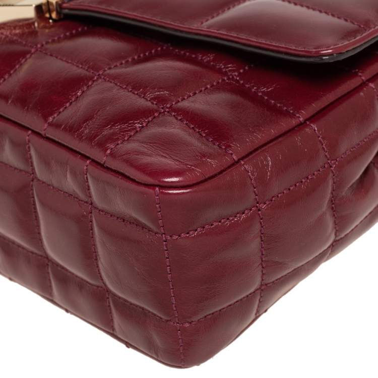 Pre Owned MICHAEL Michael Kors Quilted Burgundy Leather Soho Shoulder Bag