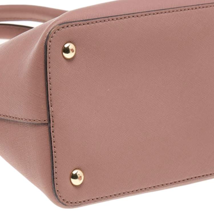 Pre Owned Michael Michael Kors Old Rose Leather Cindy Dome Satchel 