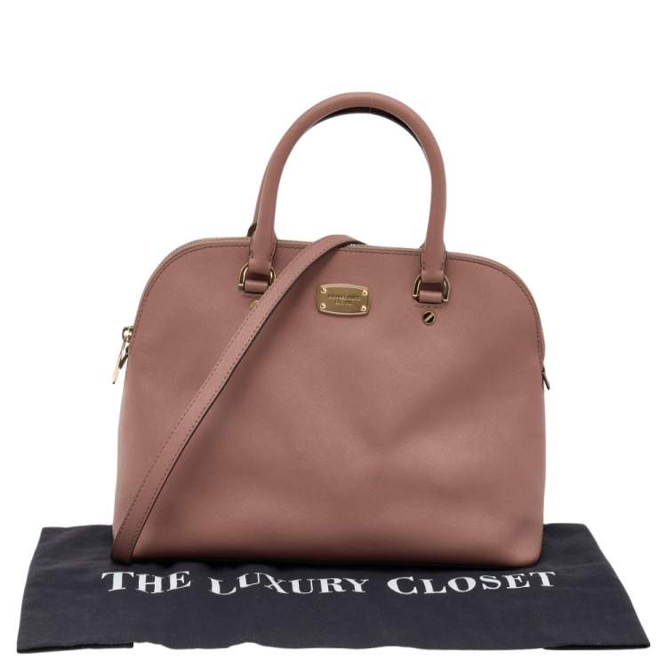 Pre Owned Michael Michael Kors Old Rose Leather Cindy Dome Satchel 