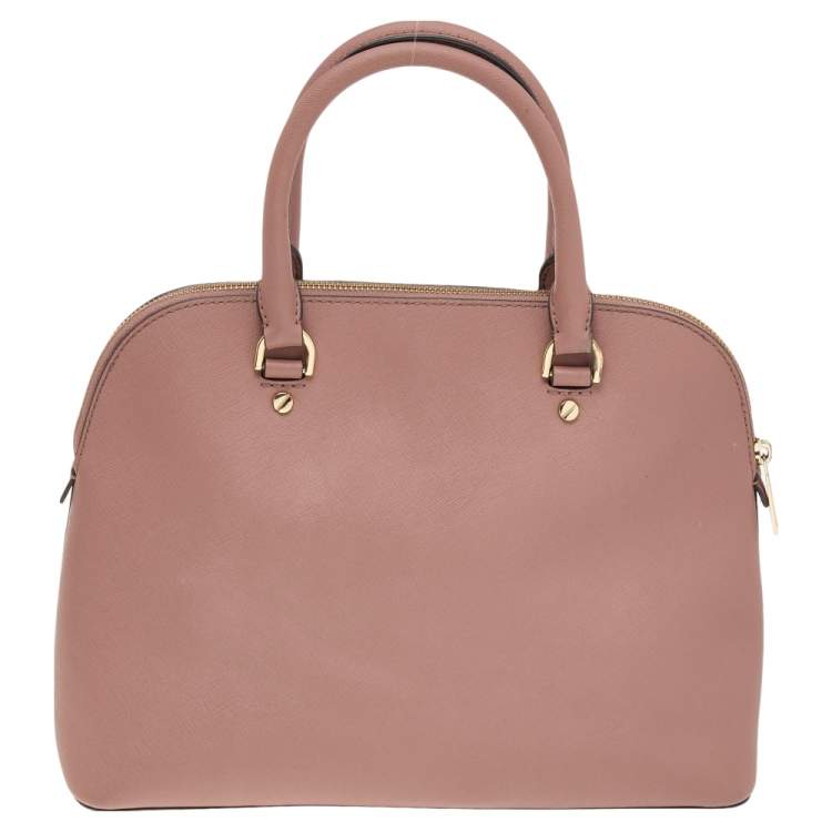 Pre Owned Michael Michael Kors Old Rose Leather Cindy Dome Satchel 