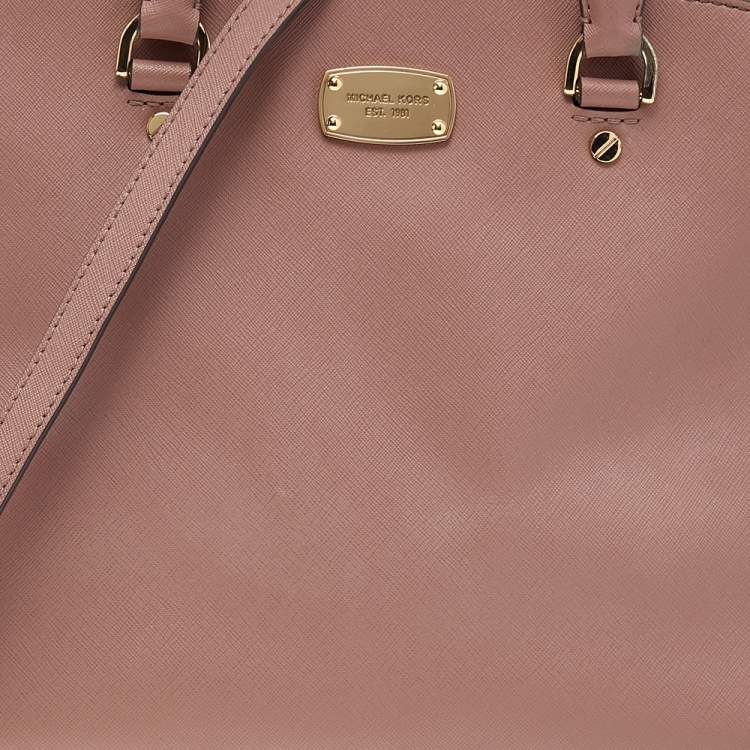 Pre Owned Michael Michael Kors Old Rose Leather Cindy Dome Satchel 